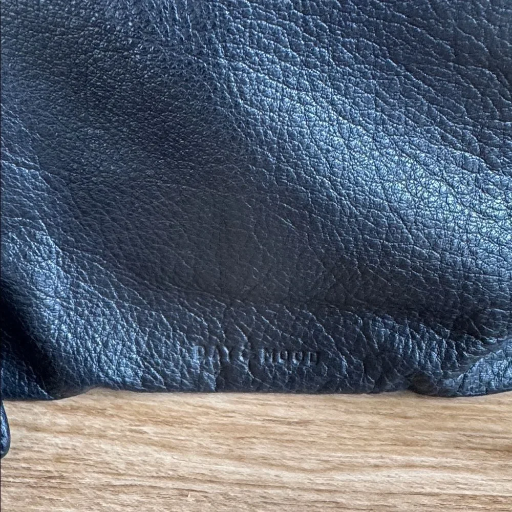 Anthropologie DAY & MOOD Black Leather Backpack Sleek Minimalist Chic Casual EUC